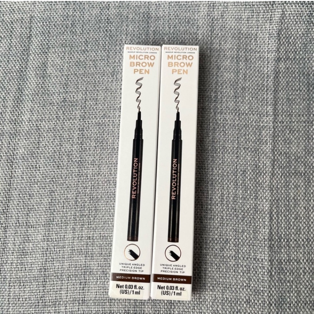 Revolution Micro Brow Pen Medium Brown Micro Bladed effect Eyebrow Makeup Pen